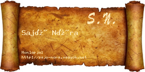 Sajó Nóra névjegykártya